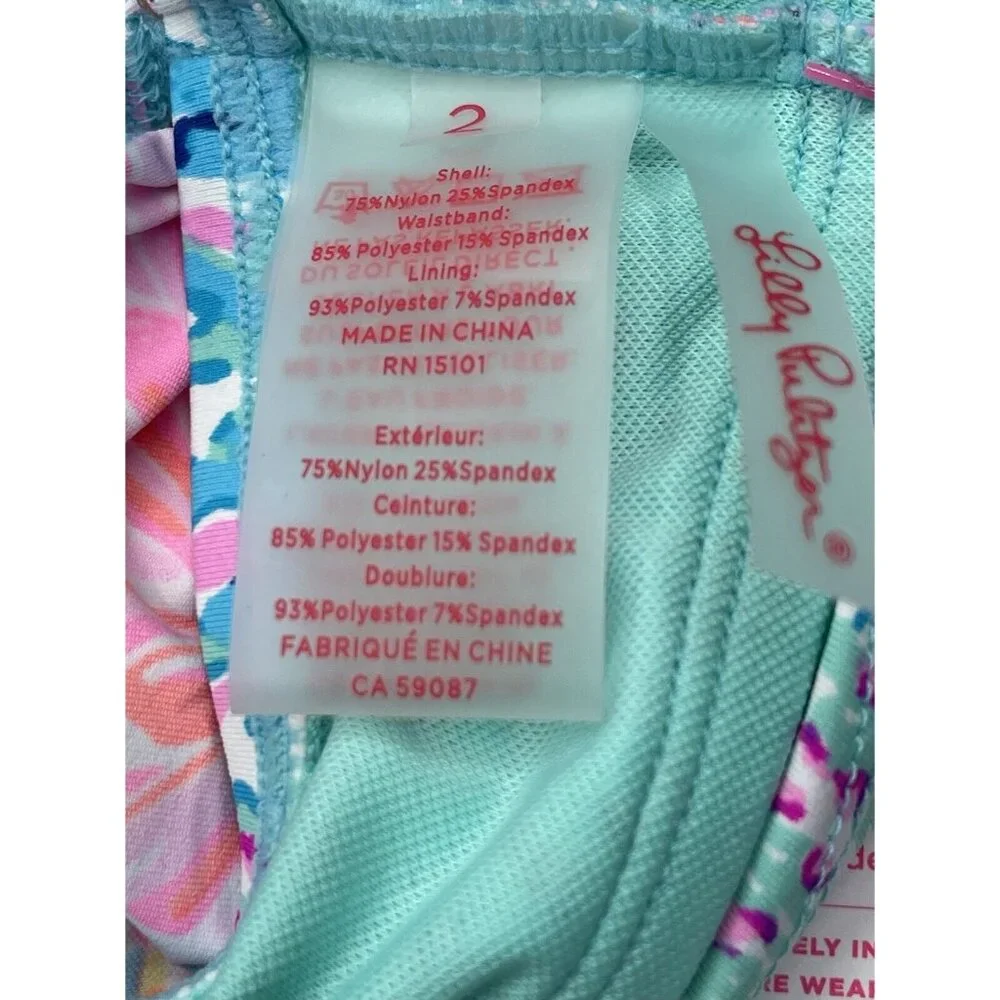 Lilly Pulitzer SPLASH DANCE LAGOON SARONG HIPSTER Swimsuit Bikini Bottom Size 2‎